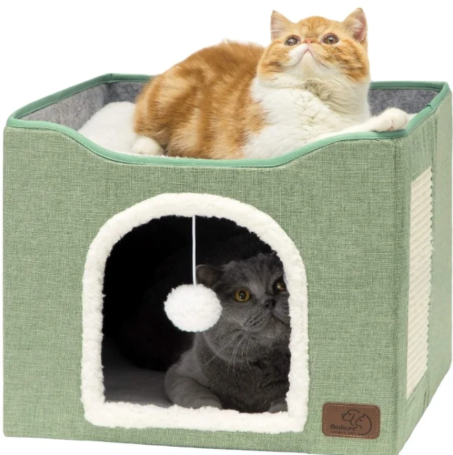 Pet cave products for pets sleep cozy house Double foldable kennels cats tent accessories niche chat Soft Pet bed