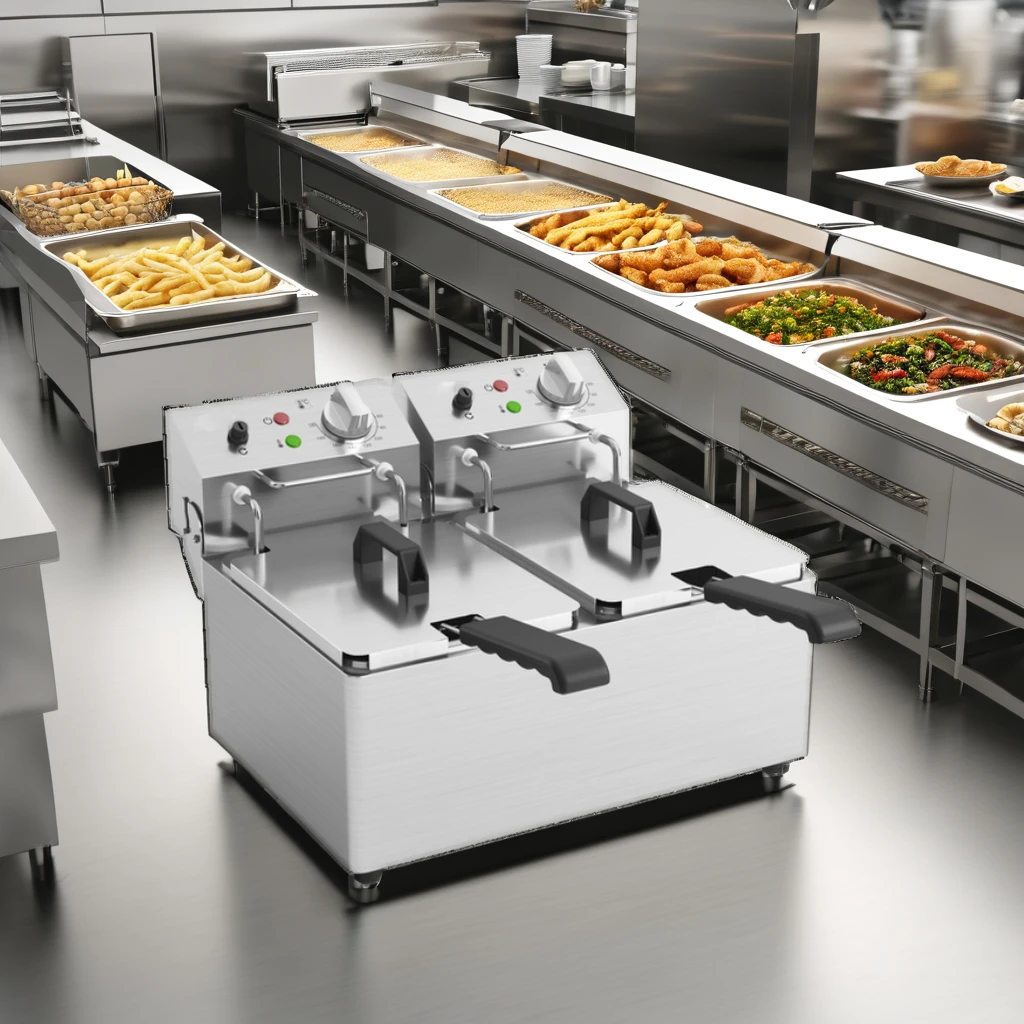 Commercial Stainless Steel 304 Electric Deep Fryer for French Fries Crisps Fried Chicken for Household Outdoor Use Restaurants