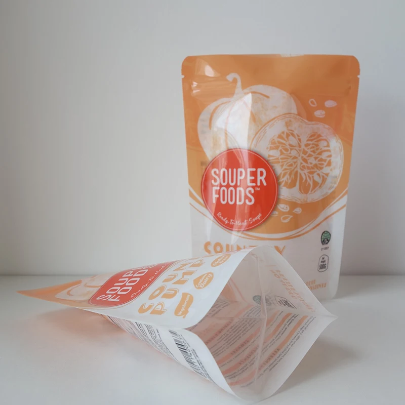 Factory Direct Sale Durable Nylon Stand up Soup Pouch Sauce Packaging Cooking Plastic Doypack Zipper Bag