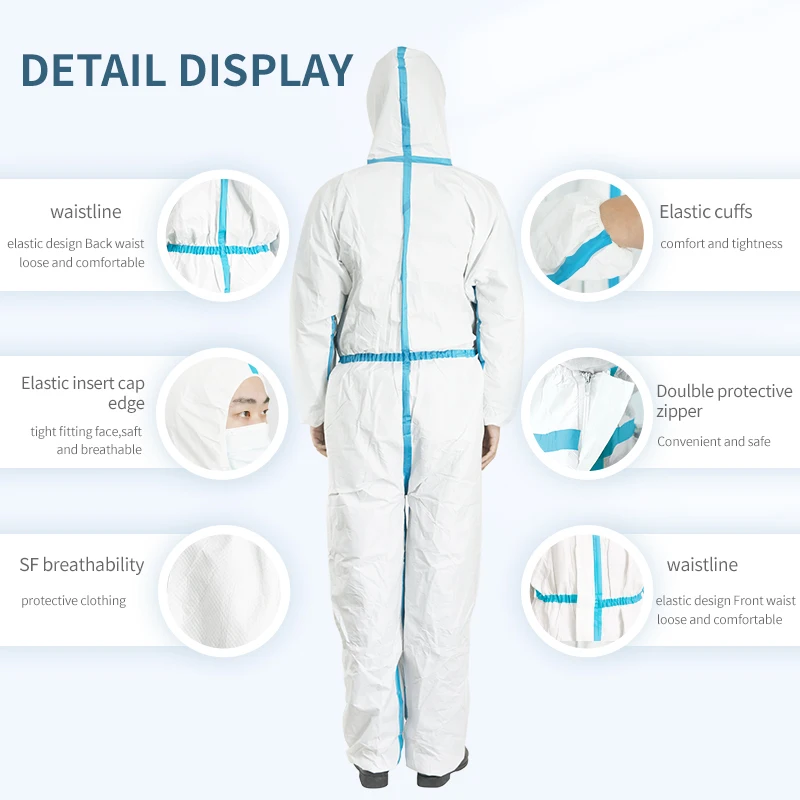 Oem Personal Chemical Protective Clothing Sterile Medical Protective Clothing Safety Non Woven Disposable Adult CE White EOS SF