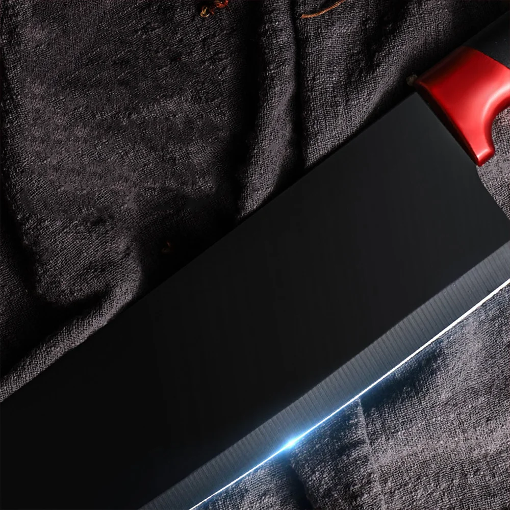 2021 professional manufacturers stainless steel black knives kitchen cooking chef knife set with block Hollow handle in gift box