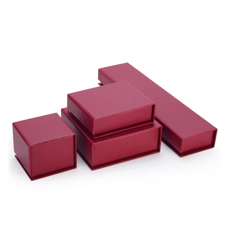 Luxury wholesale wedding red paper cardboard gift packaging printed jewelry box with