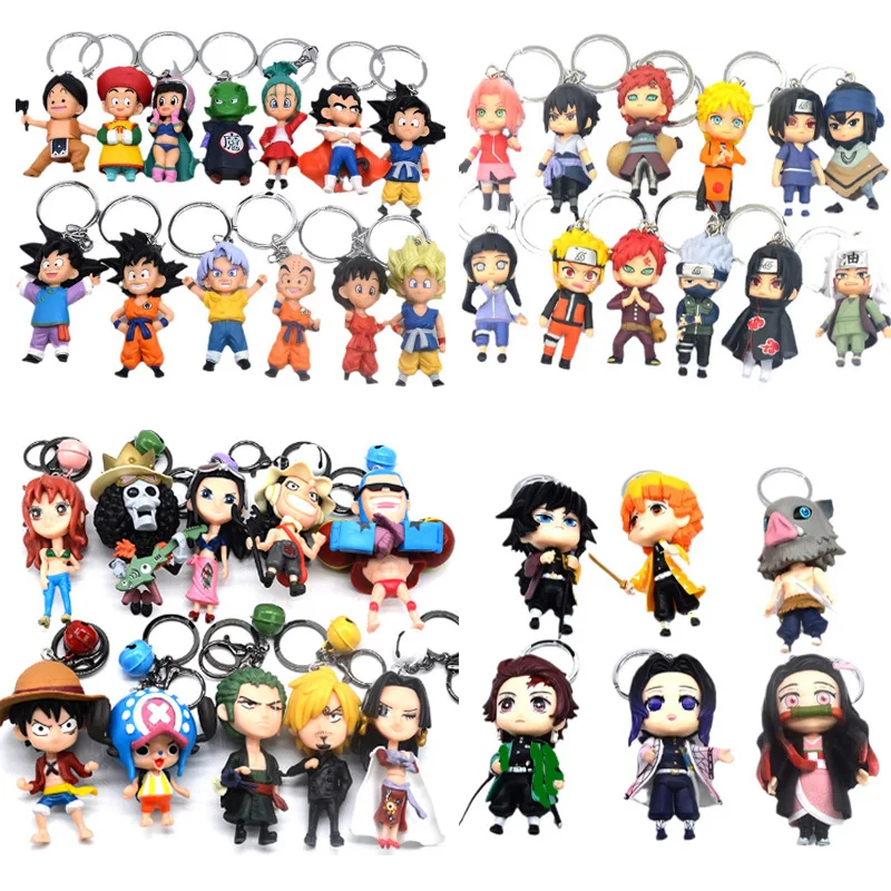 Anime One Piece Keychain Pendant Cartoon Luffy Soron Ace Garage Kit Keychains Fan Collection Memorial Best Gift Keyring