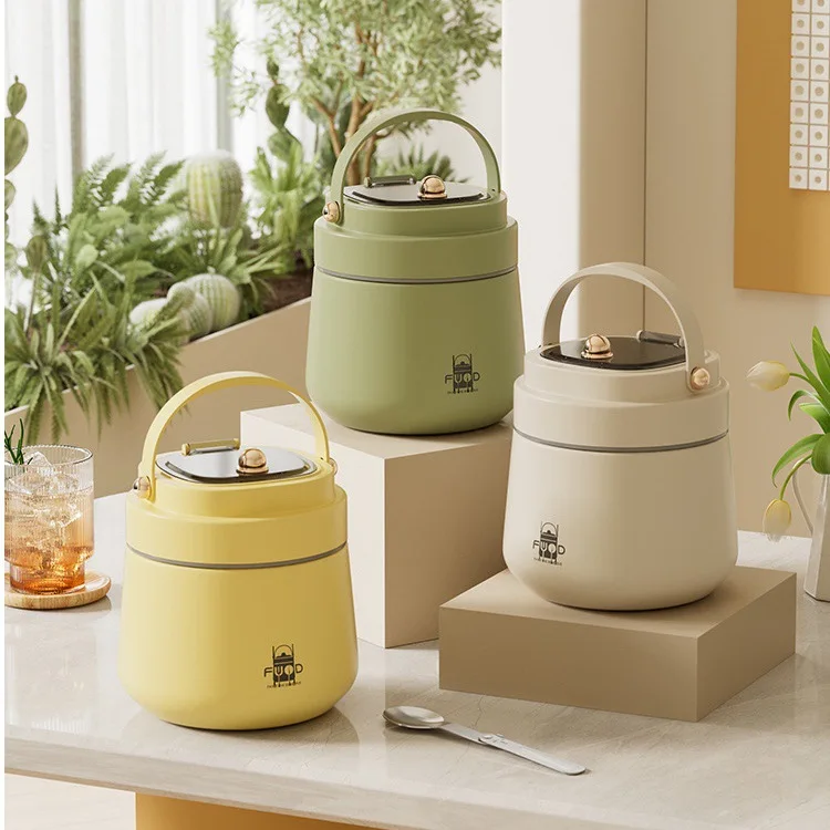 Soup Breakfast Cup Vacuum Insulated Soup Pot Thermal Food Jar Portable Food Containers Bento Lunch Boxes Stainless Steel Metal