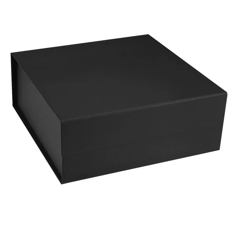 In stock low MOQ high-end black pink green red color rigid flat magnetic folding gift box for gift pack