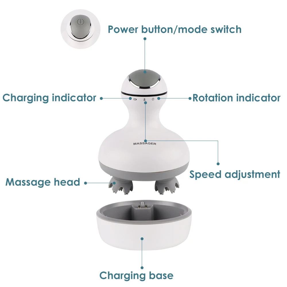 Synogal factory price portable handheld electric hair scalp massage multifunctional Ixp7 head massager