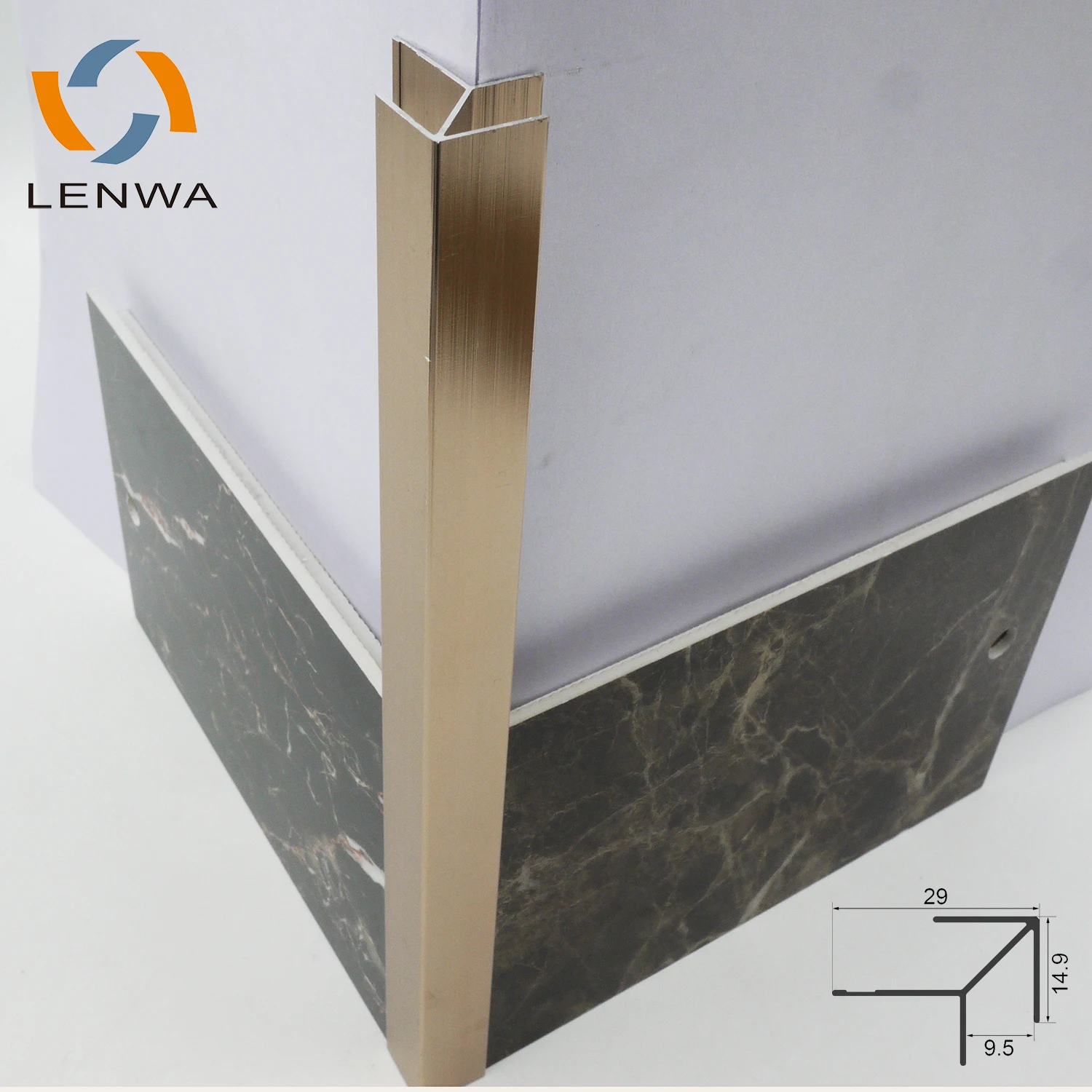 LENWA алюминиевая китайская фабрика розовая Золотая угловая плитка для внешней защиты углов