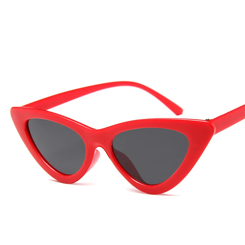 Fashion Triangle Shaped Cat Eye Sun Glasses Transparent Ocean Lens Colorful Cateye Sunglasses 2022