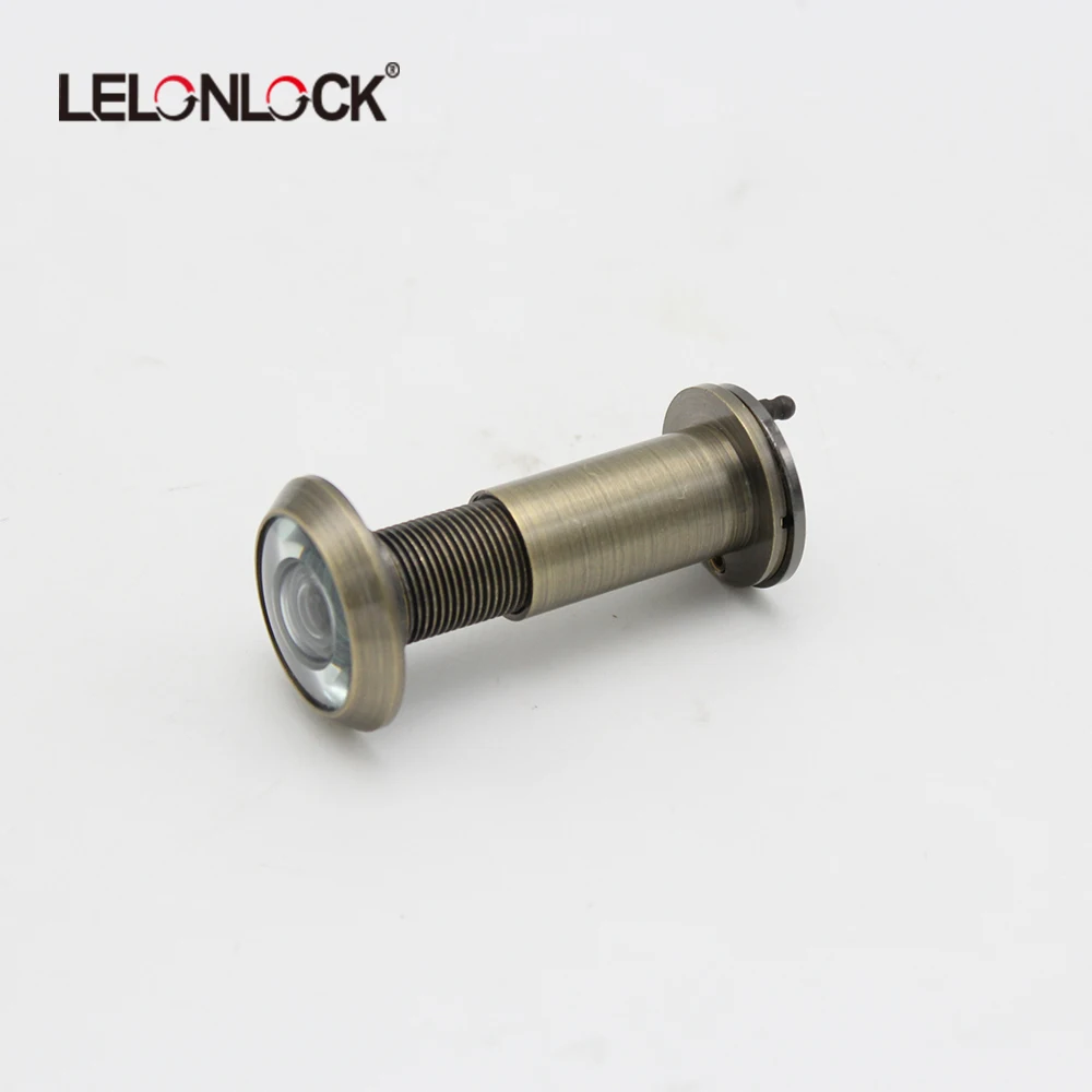 200 degree version antique brass door viewer with cover