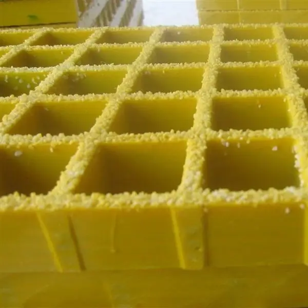 FRP GRP fiberglass fiber glass composite molded walkway floor grill mesh grating with gritted surface non slip 25mm 38mm 50mm