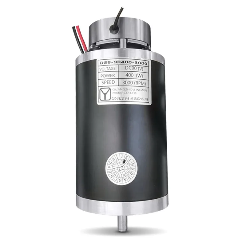 Big Diameter 88mm PM Brush 3000Rpm Brake Electric Dc 12V 24V 72V 90V 400 Watt Motor For Power Unit