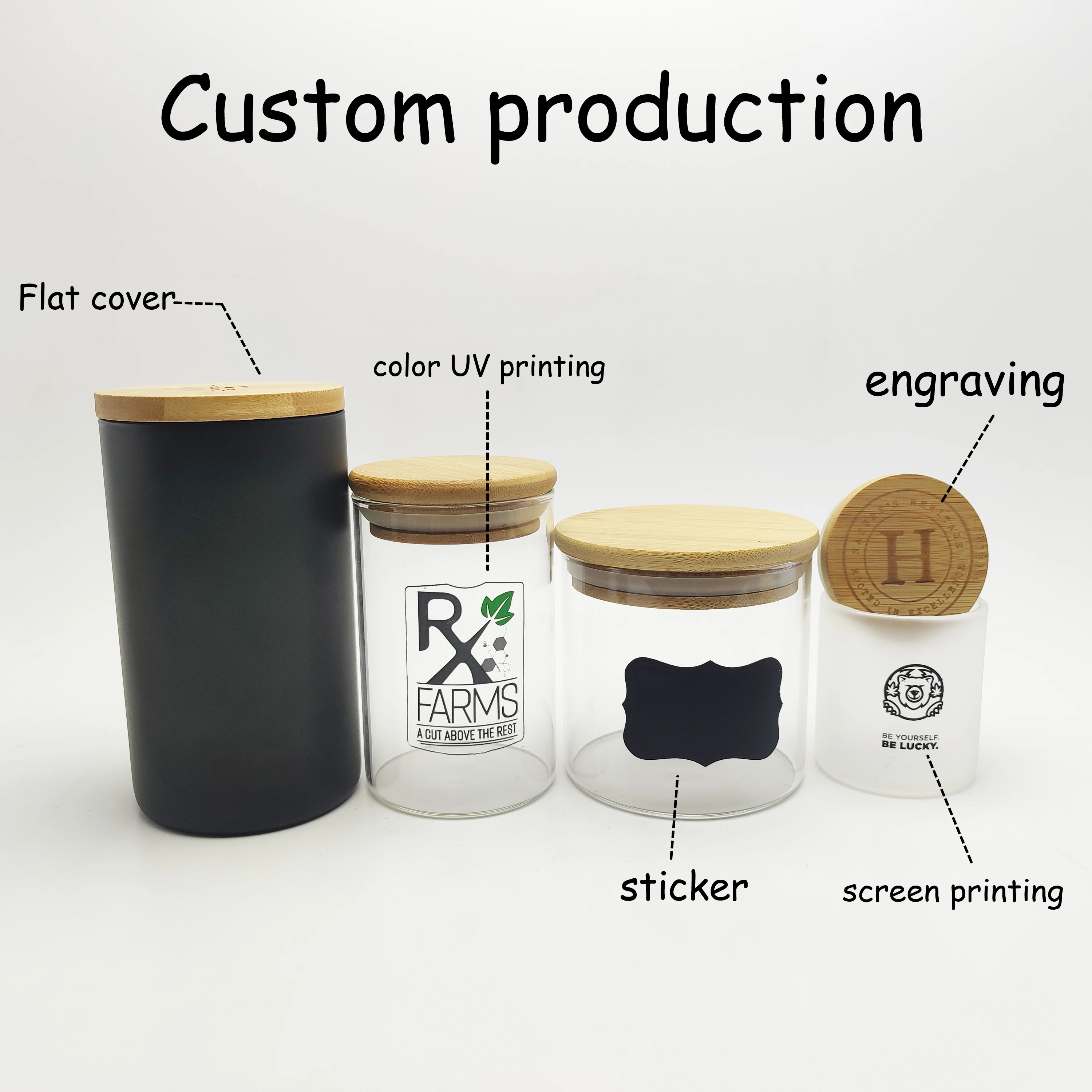 Small High Borosilicate Glass Jars with Bamboo Lids Kitchen Storage Jars Silicone Ring for Airtight Sealing Perfect GS179E