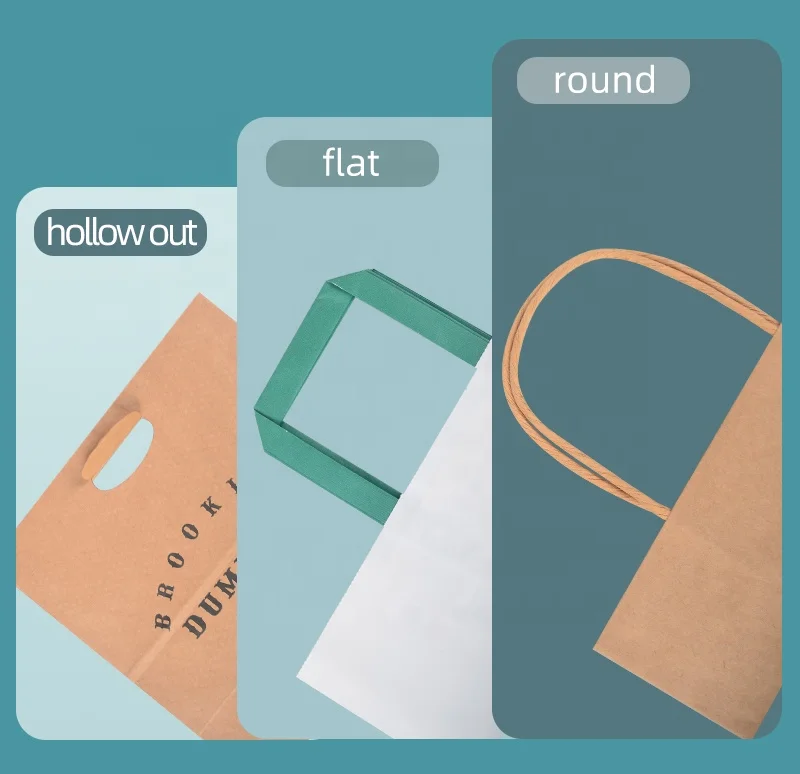 SenAng Custom printed your own logo for restaurant catering food takeaway togo packaging kraft brown paper bag with handles