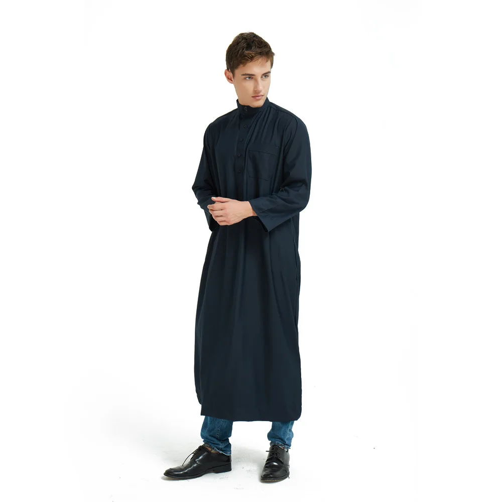 2022 polyester and viscose fabric material muslim clothing arab thobe thawb robe abaya thoub for winter wear
