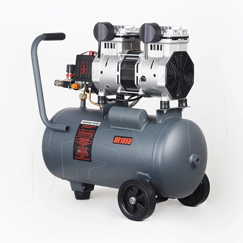 Bison China Oem 1kw 0.7mpa 24 Liter Low Noise Oil Free Air Compressor Silent 50db