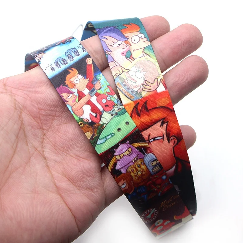 American Animated Sitcom Design Polyester Lanyard Cartoon Comedy Strap ID Card Key Phone Neck Keychain Lanyards for Fans