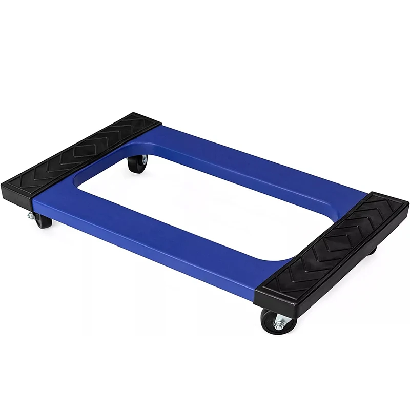 plastic 4 wheel furniture dolly with steel reinforced frame 4 inch 4 way swivel casters 450kg capacity