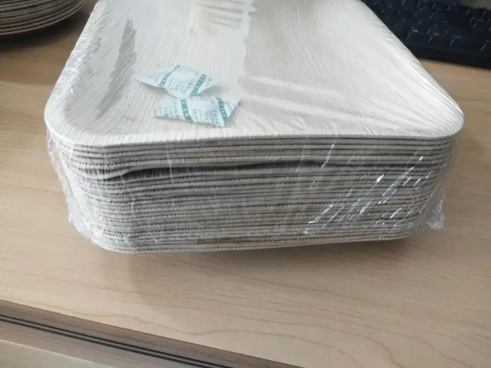 10 Inch Square palm leaf disposable plates for party Compostable Eco Friendly palm leaf plates set biodegradable plate