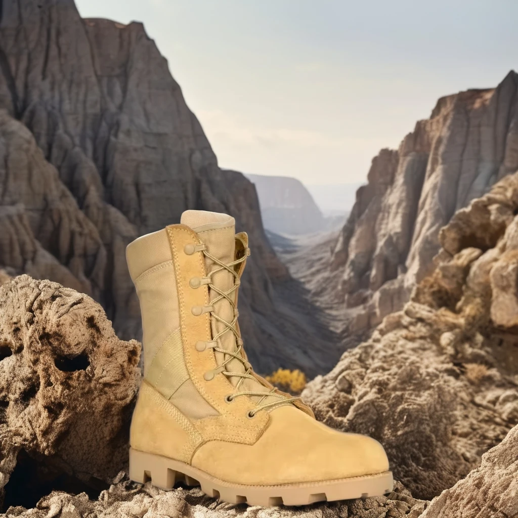 Rocky Buffalo Genuine DMS Tan Reverse Grain Cordura Steel Shank Rubber Outsole Unisex Summer/Winter/Spring Panama Construction