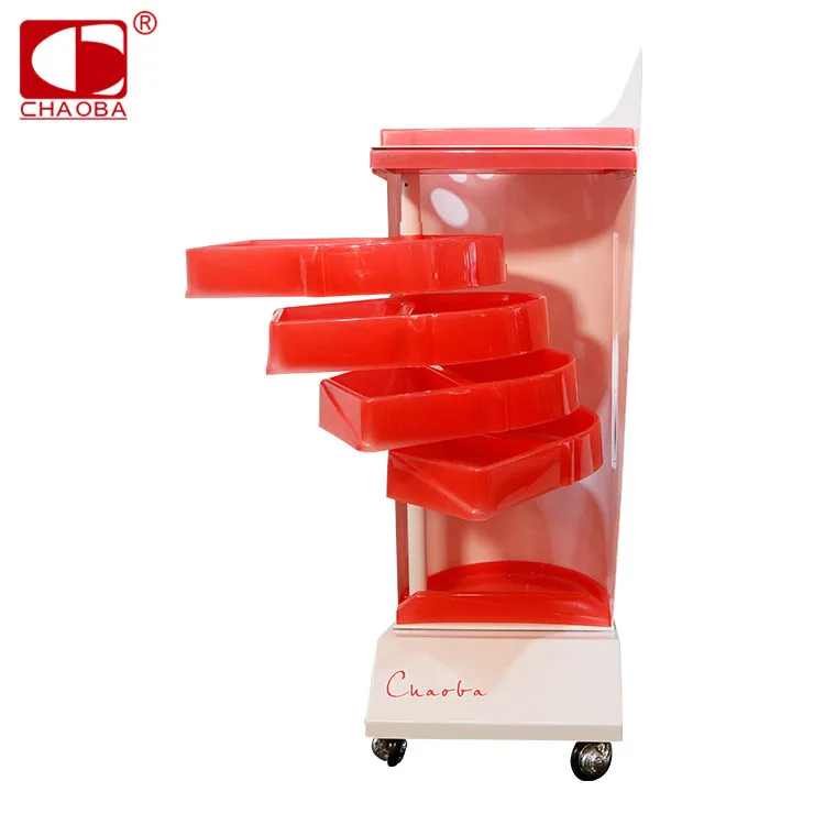 High Quality Portable Cheap Black Salon Metal Plastic Hairdressing Trolley With Strong