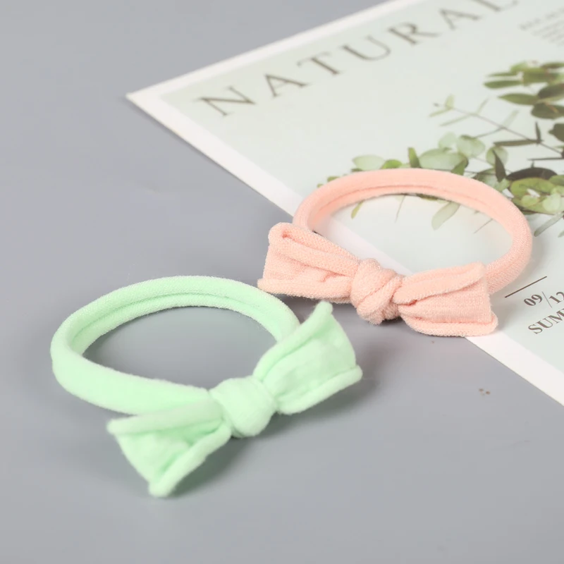 New Korean gradient color fabric bow girl heart double ponytail hair rope solid color children pill hair ring