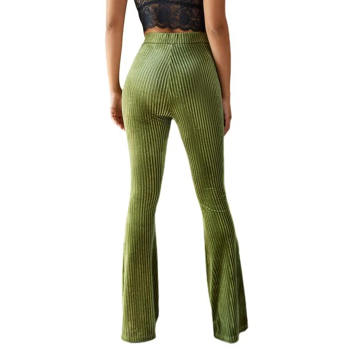 huilin factory custom women pants high quality cotton sweat pants flared sweatpants women velvet wide leg pants