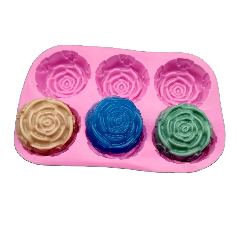 Силиконовая форма, форма для розы, форма с 6 отверстиями, полукруглая бомба, силиконовая форма для выпечки шоколада, мыла, розы
