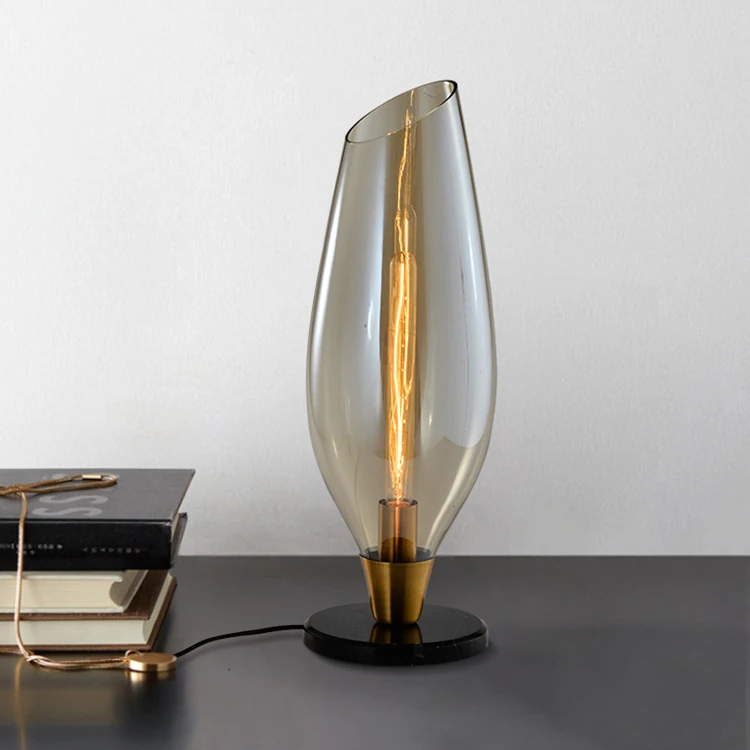 Premium Quality Mid West Style Bedroom Home Indoor Decorative Glass Iron E27 40W Table Light