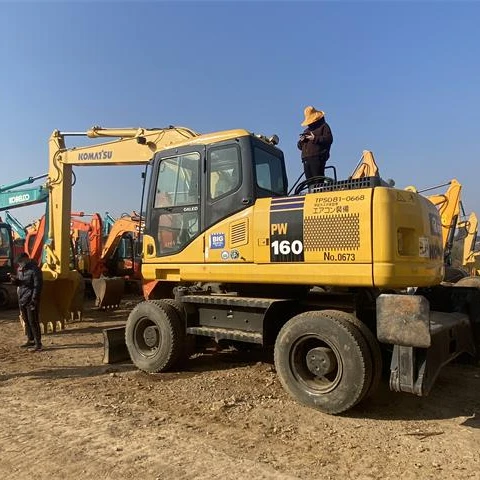 High quality wd160 komatsu wheel type excavator second hand wheel excavator pw160 pw150 pw140