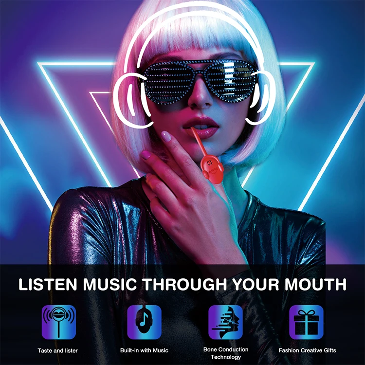 Amos Tastysounds Strawberry Flavor Hard Candy Toy Pop Music Lollipop