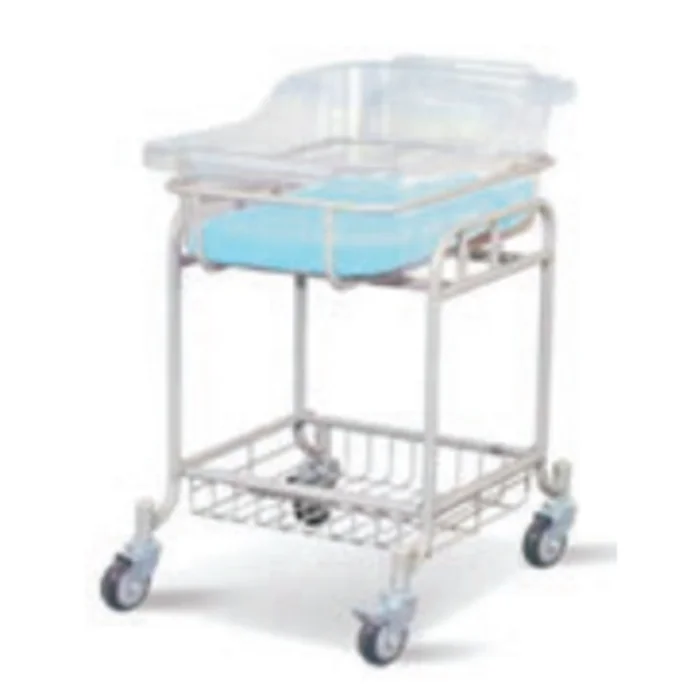 Hongan mdeical High quality hospital children Steel Baby Trolley baby cot manual portable Pediatric Bed