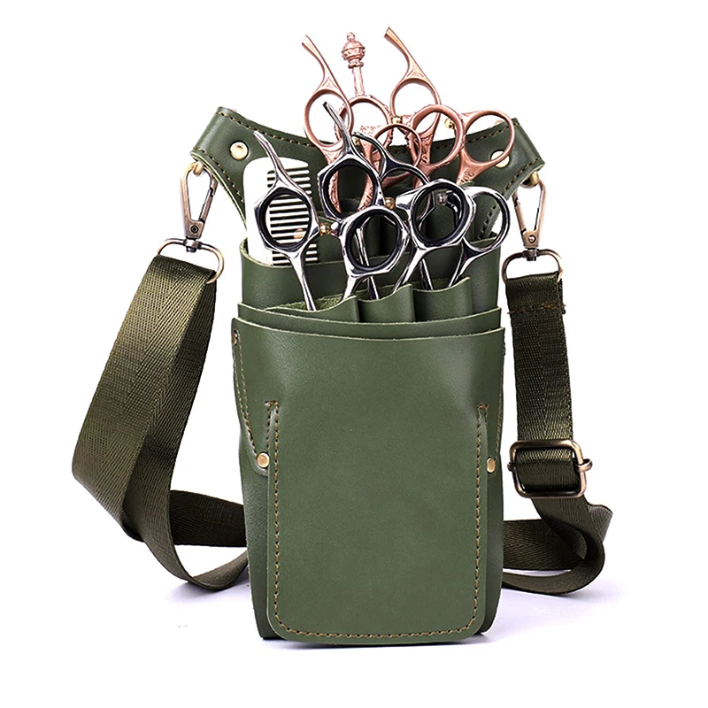 Hairdressing Tool Pouch Barber Scissor Comb Cutting Shoulder Belt Hair Leather Hairdresser Holster Salon Stylist Tools Waist Bag