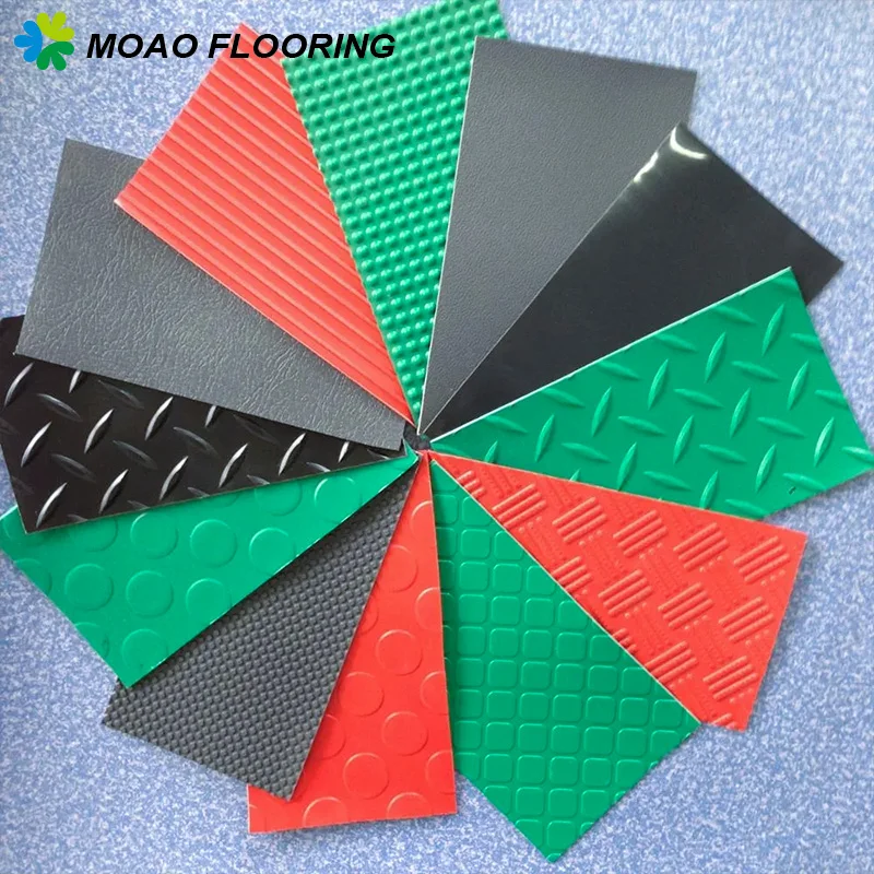 Wholesale 2mm~5mm thickness Non-Slip PVC Mat Roll Floor for Car Garage Mat Bus Workshop PVC Vinyl Mat Garage Flooring carpet