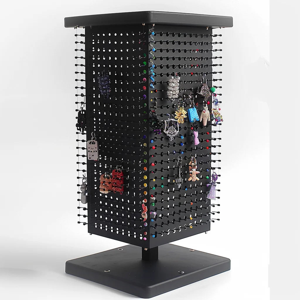 2024 Fashion Retail Backpack Stationery Jewelry Wigs Set Phone Accessories Makeup Tool Spinner Display Rack