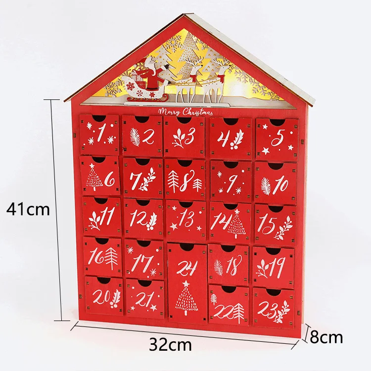 Specifications China Supply Wholesale Price Wooden Christmas Advent Calendar 24 Days Drawer Gift Boxes For Sale Custom