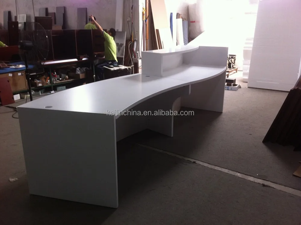 KL-RT006 современная офисная мебель зеленый материал индивидуальное поо Прямая поставка с завода шпон офис компьютерный стол офисные передний счетчик