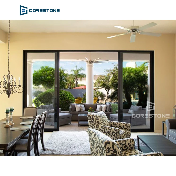high quality Residential exterior insulated frame aluminum sliding glass door for offices
