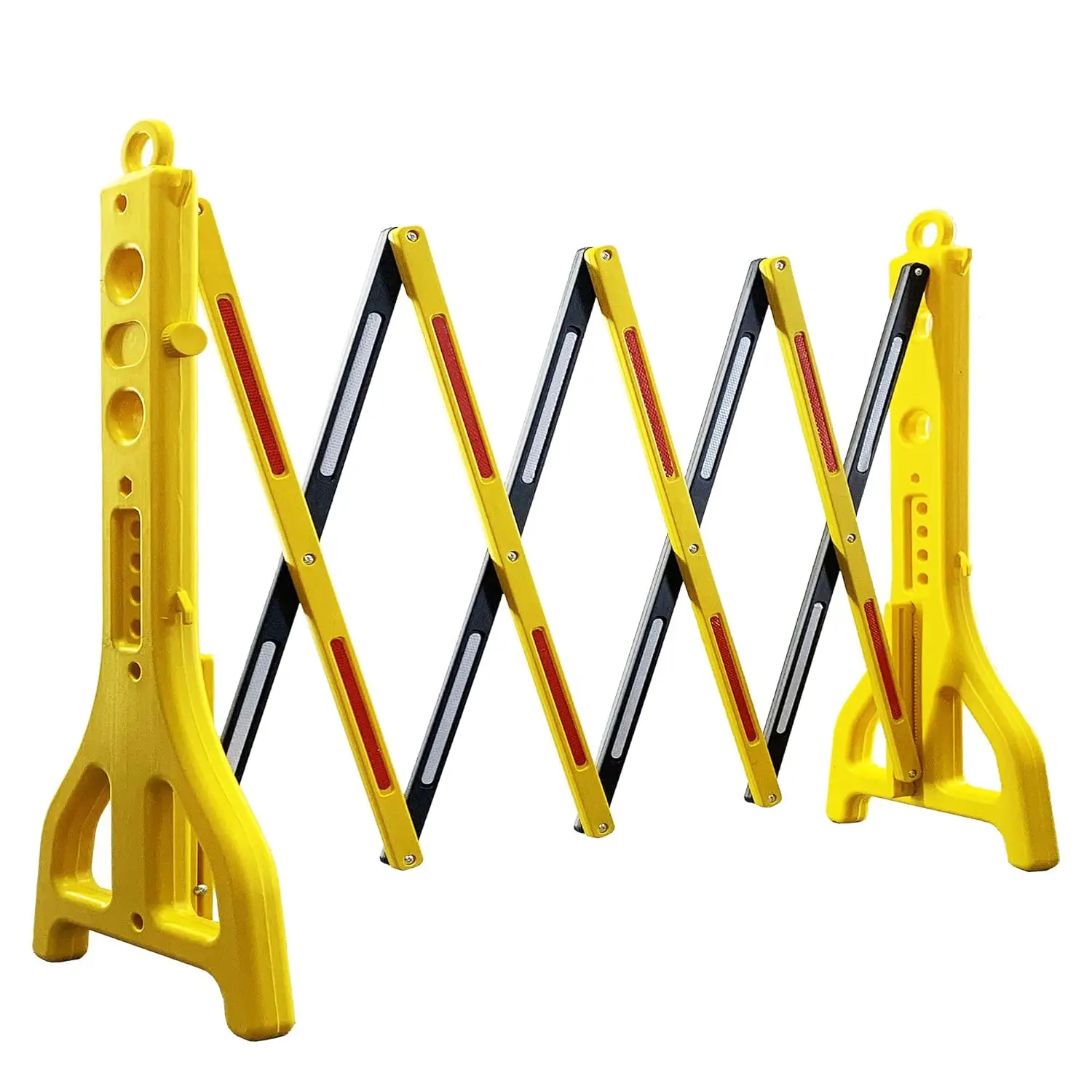 Portable Red & White Expandable Plastic Traffic Barrier Temporary Road Safety Solution