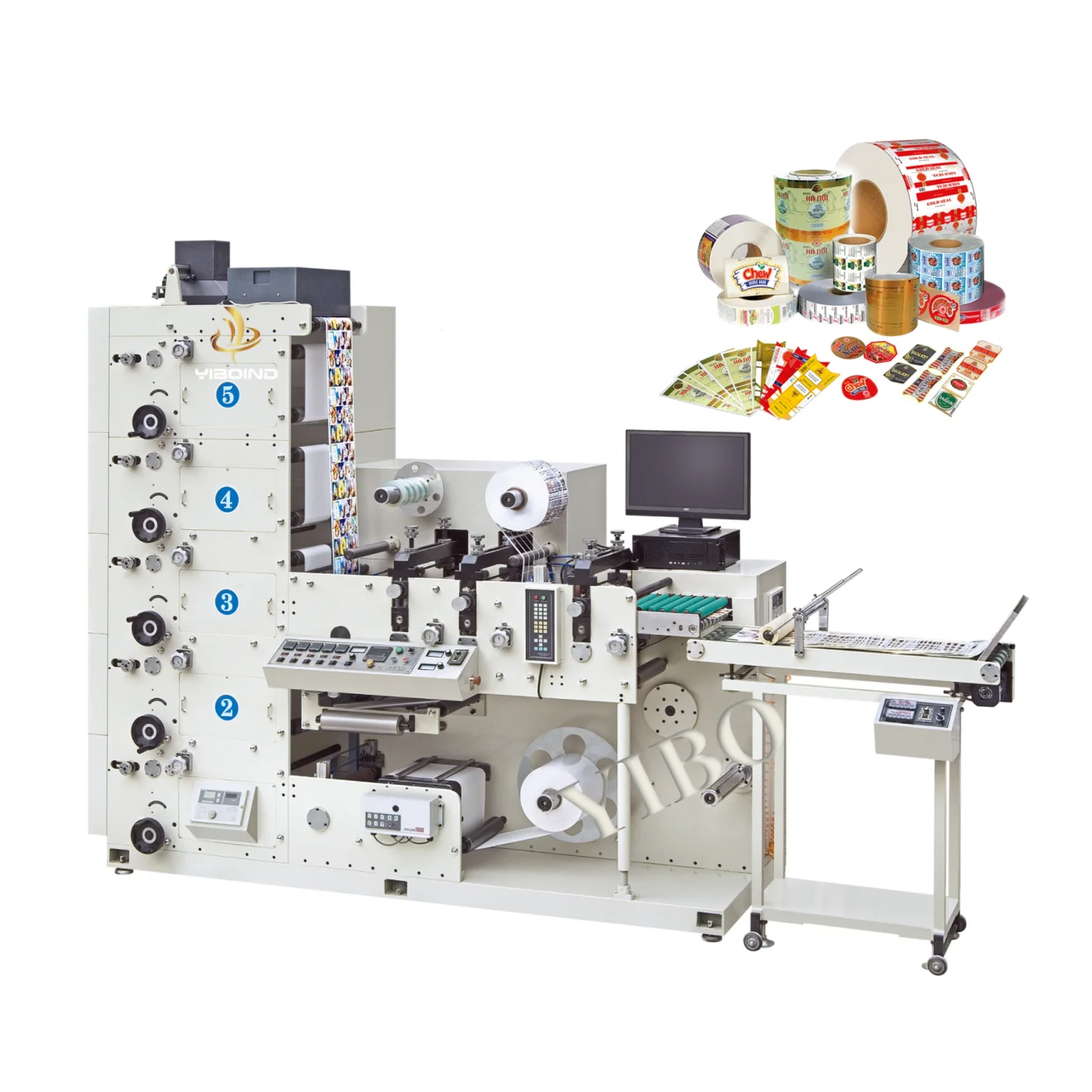 Roll To Roll Logo Die Cutting UV Dryer Flexographic Flexo Printing Machine