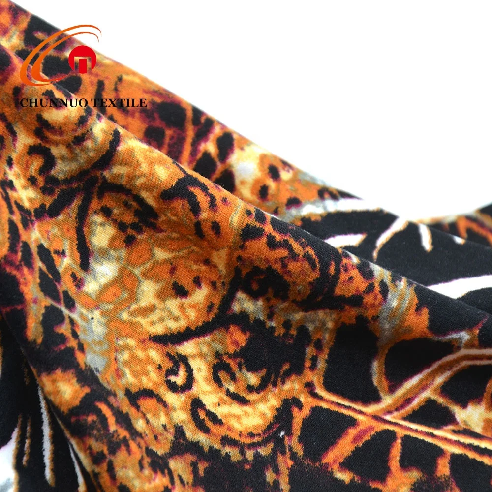 Chunnuo Textile Leopard Printing DTY Brushed Lycra Fabric