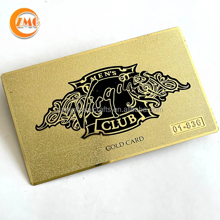 Factory Price logo printed/engraved personalized golden metal VIP Visiting Cards