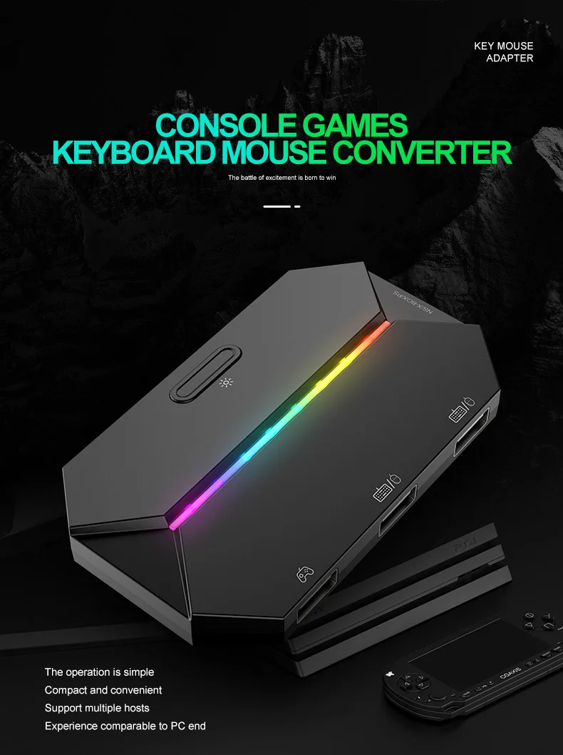 ZIYOULANG G6L game converter RGB light Gamepad keyboard and mouse converter for Switch Xbox PS4 5