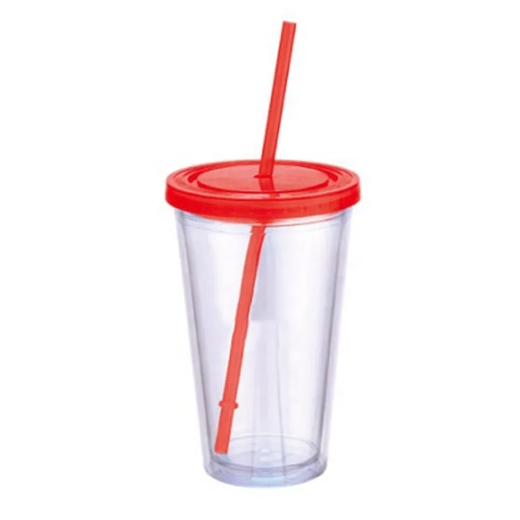 Eco-friendly 450ml BPA free AS material Double wall plastic drinking water cup