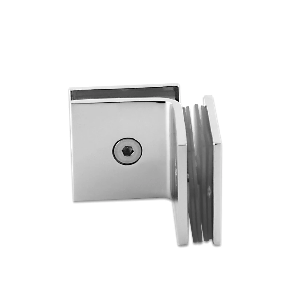 90 Degree Stainless Steel or Zinc Alloy Glass Clip For Shower Door Enclosure Glass to Wall Bathroom Glass Clamp Shower Room
