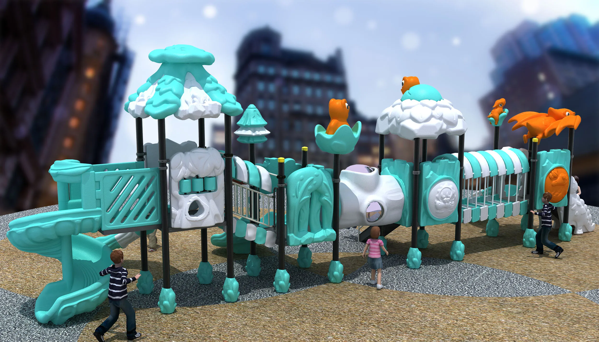 Wholesale children kindergarten outdoor kids small plastic playground equipment for sell