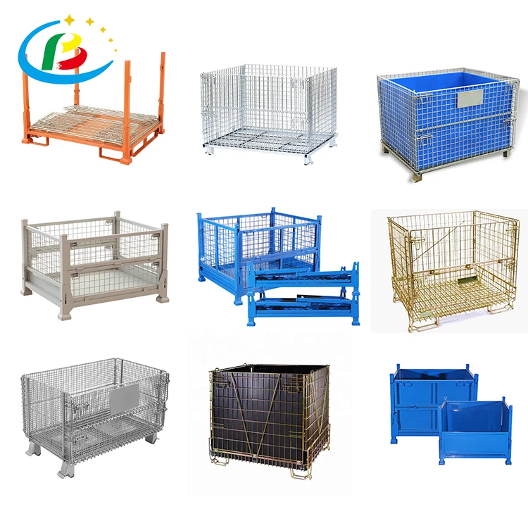 Ящик из проволочной сетки тележка сварной контейнер клетка для хранения промышленная проволочная вращающаяся