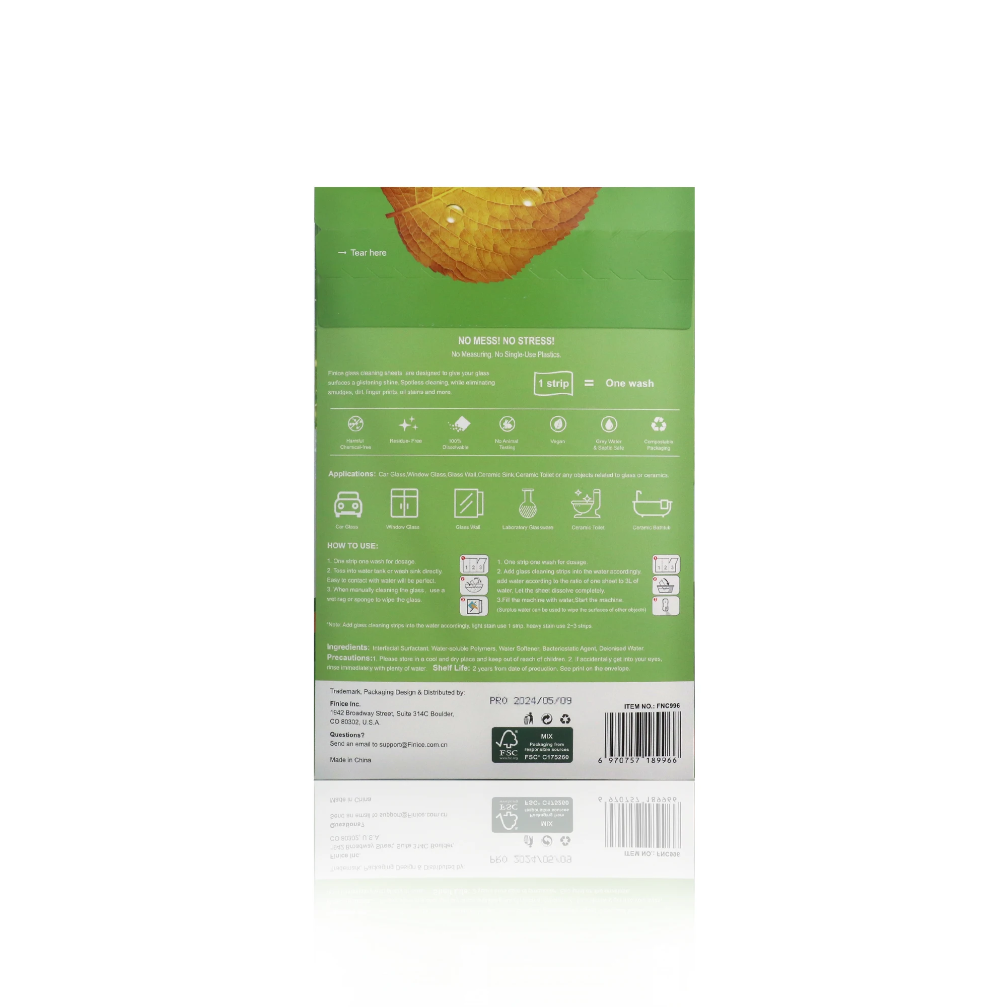 Liquidless Dissolvable Household Glass Cleaning Sheets Refresh Toilets & Bathroom Cleaners Strips Washing Paper