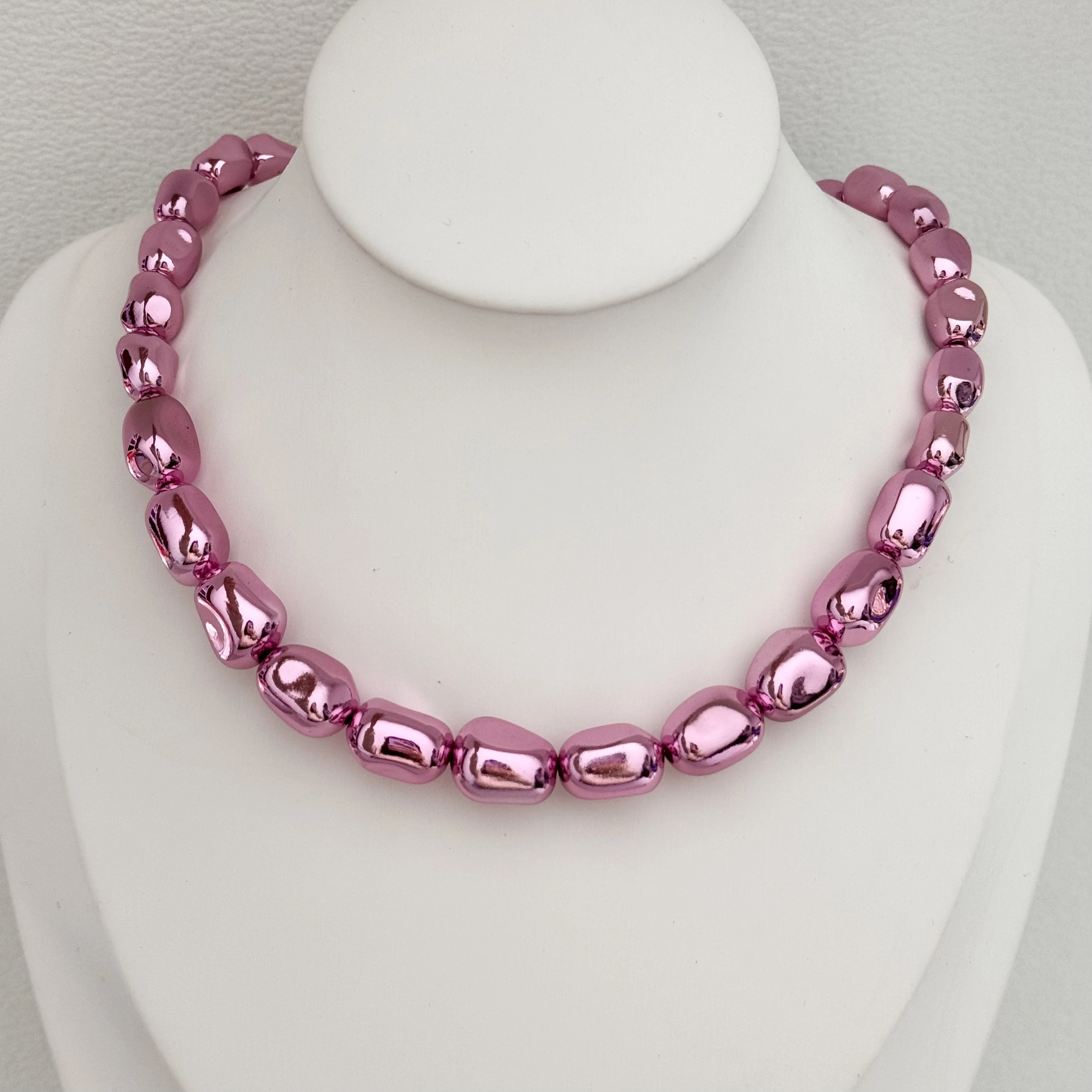 Hot selling fashion new design colorful acrylic necklace hip hop simple irregular big beads women party jewelry