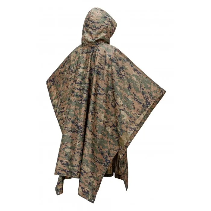 Multifunctional Poncho Raincoat Camouflage Portable Travel Military Poncho