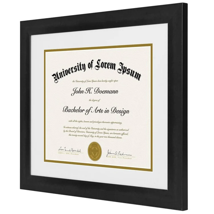 Custom Different Size A4 Black Wall  Plastic Document  Diploma Certificate frame